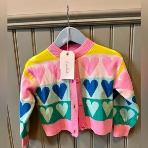 Billieblush pink knitted hearts cardigan